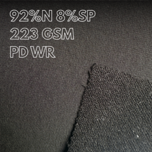Vải Nylon Spandex 5233 màu đen – vải co giãn 4 chiều, bề mặt mịn