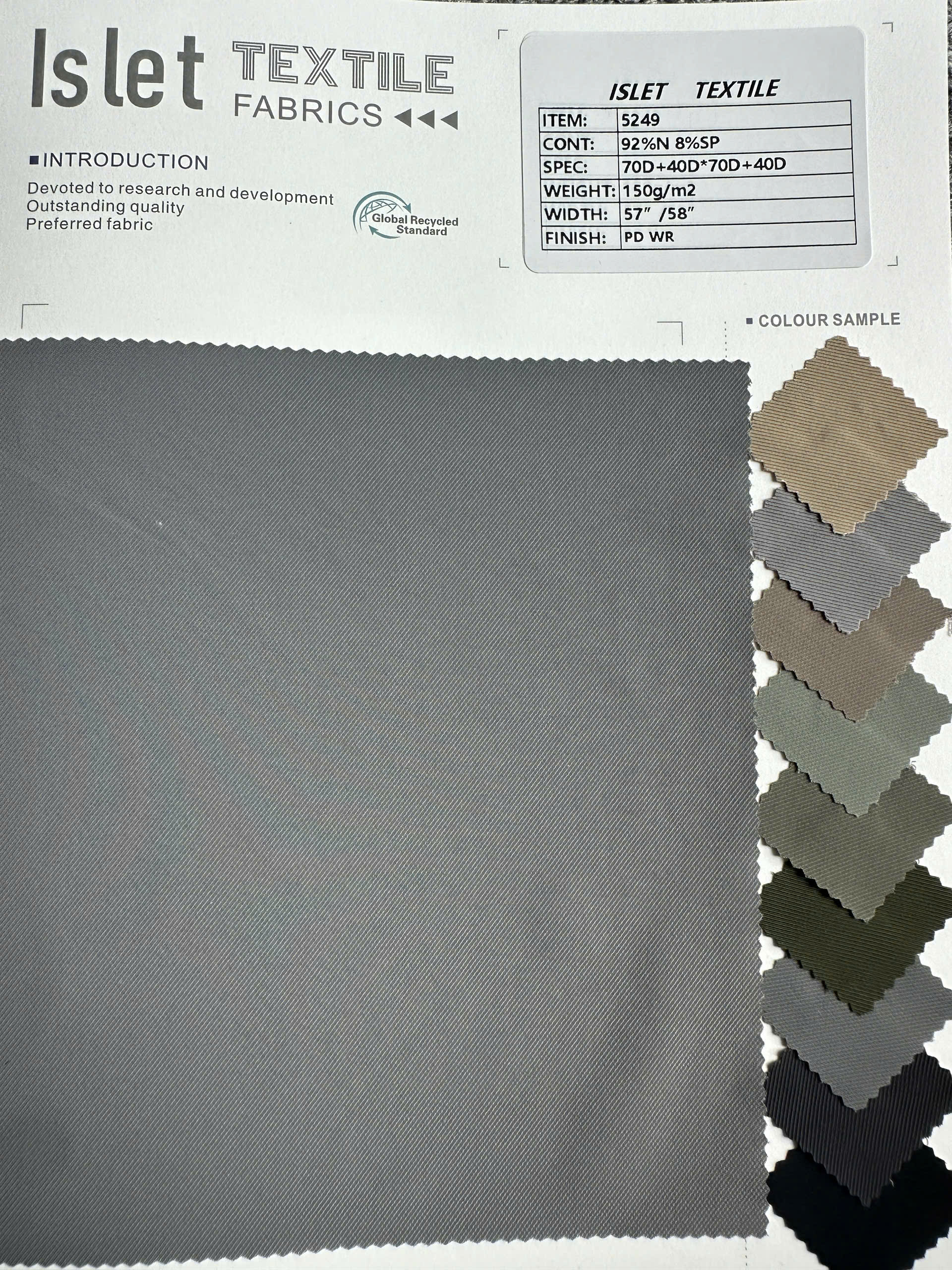 Vải nylon đàn hồi 5249 chống thấm, co giãn may áo khoác - Ảnh 5