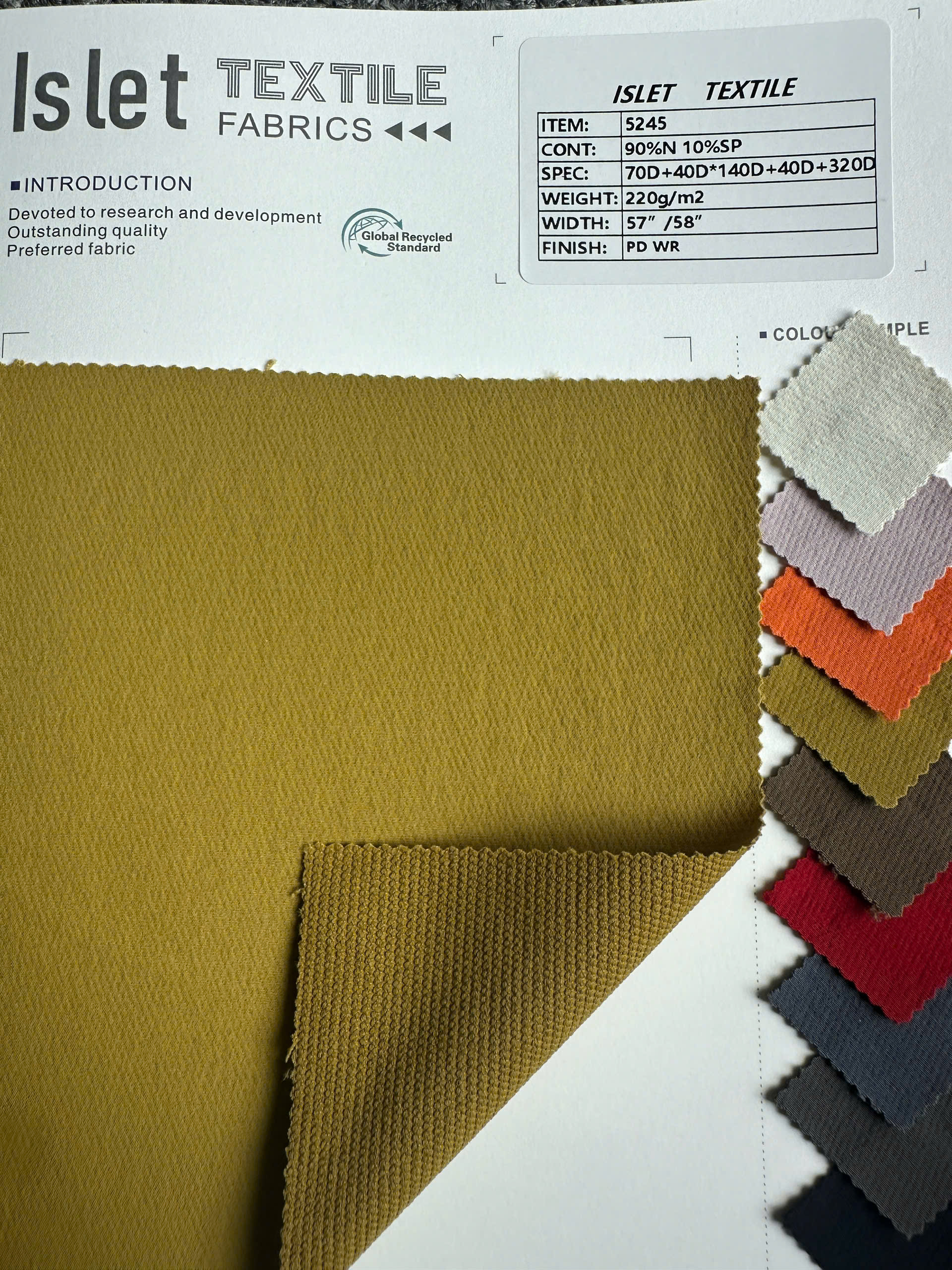 Vải nylon đàn hồi 5245 dày, co giãn 4 chiều, chống thấm WR - Ảnh 5