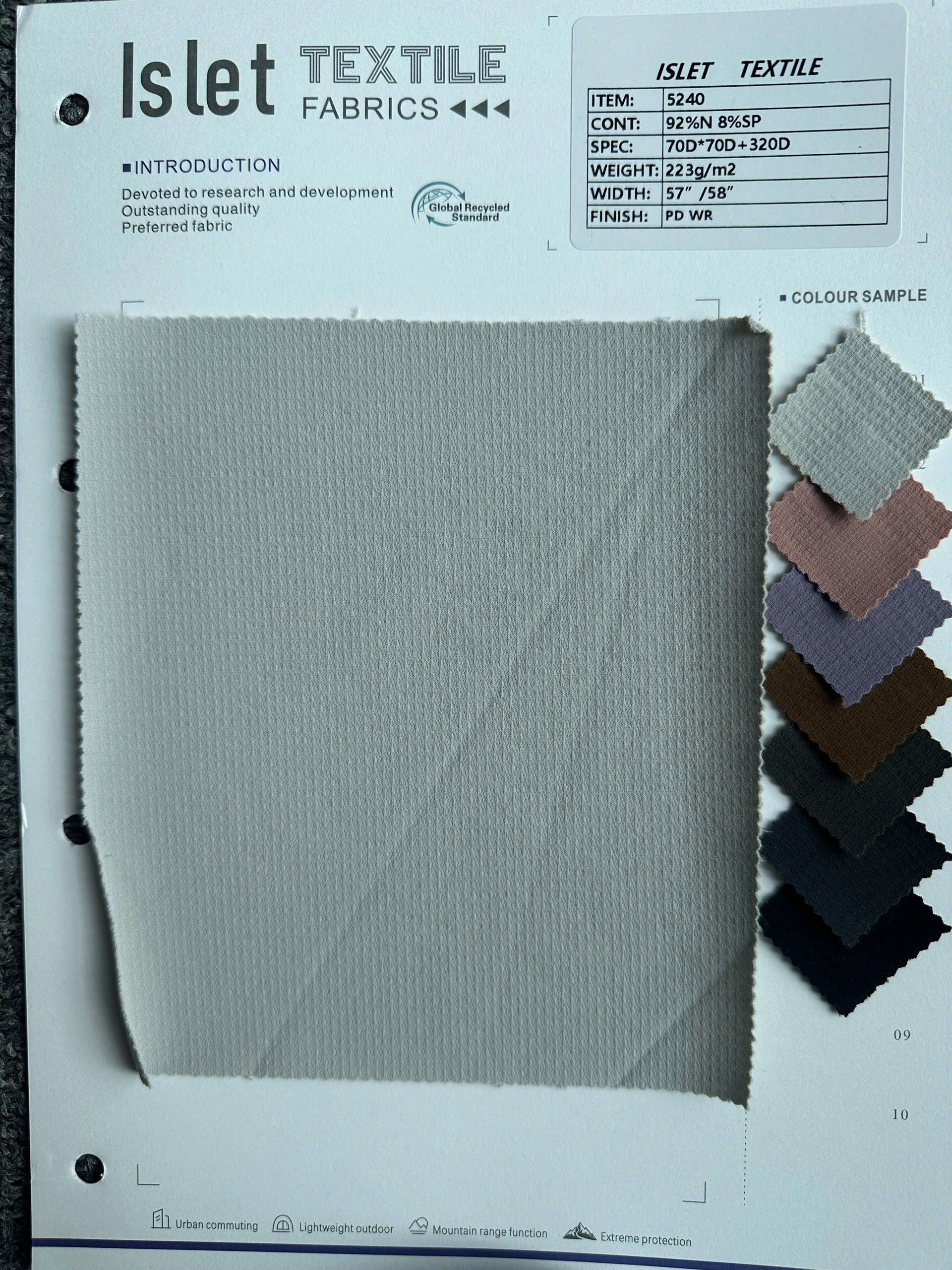 Vải nylon co giãn 5240 223g/m² chống thấm, đàn hồi cao - Ảnh 2
