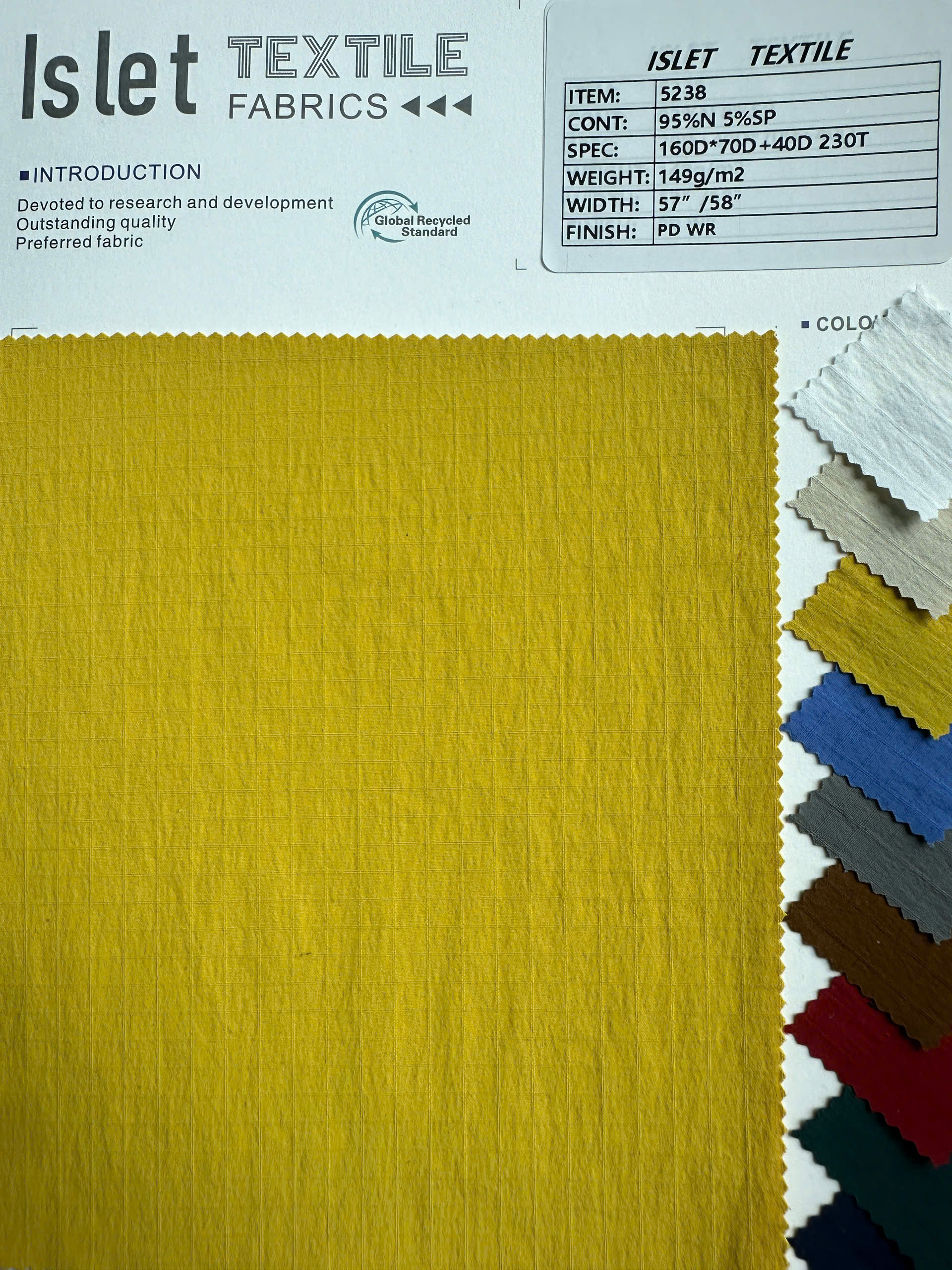Vải nylon co giãn 5238 chống thấm nhẹ cho áo khoác ngoài trời - Ảnh 5
