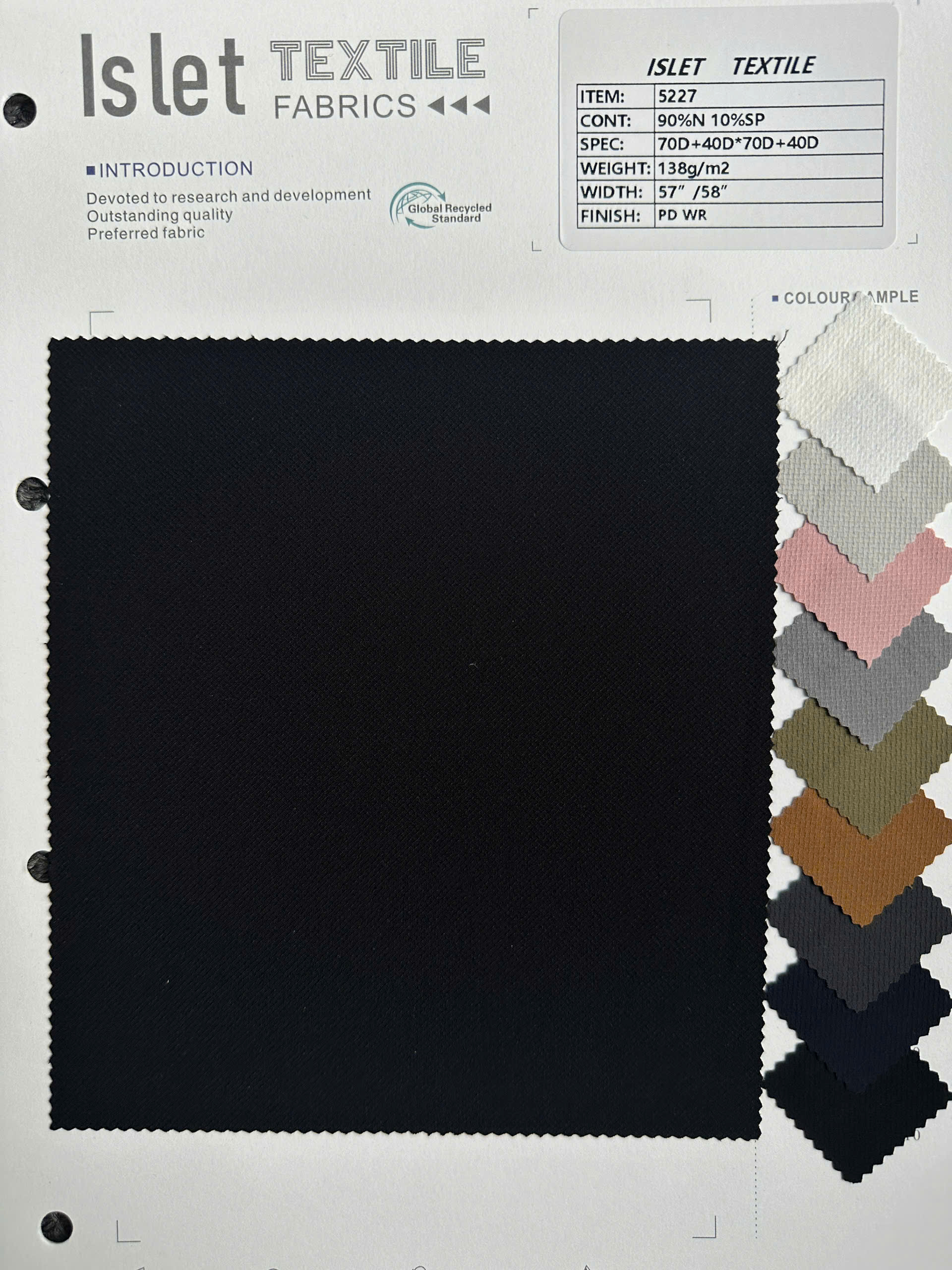 Vải Islet Textile, chống thấm và bền bỉ, thích hợp cho áo khoác mỏng, quần thể thao.